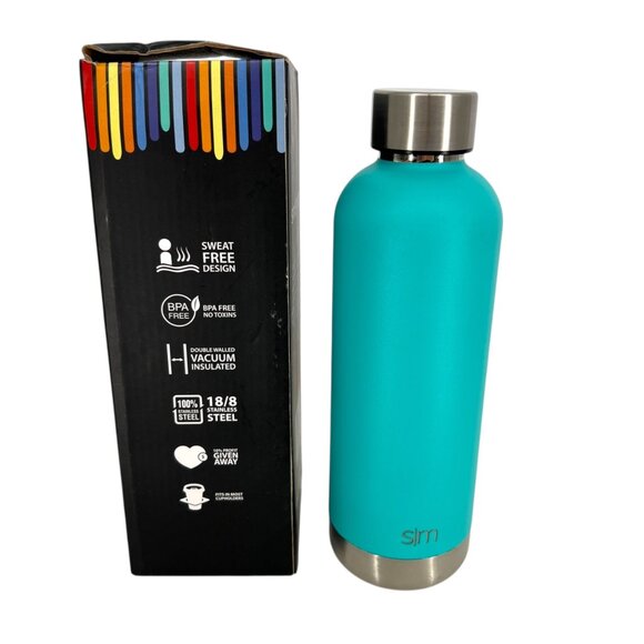 Simple Modern Bolt Narrow Mouth Bottle Caribbean Blue 17 Oz Stainless NIB - Picture 4 of 11